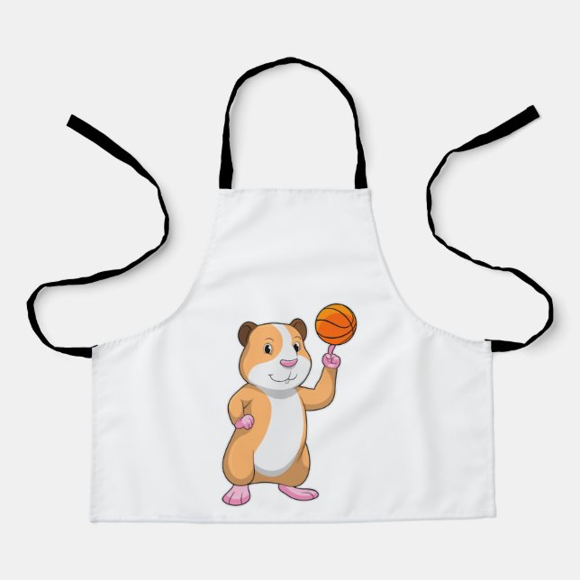 Guinea pig as Basketball player with Basketball.pn Apron (Front)