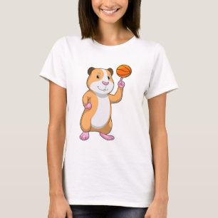 Guinea pig as Basketball player with Basketball.pn T-Shirt