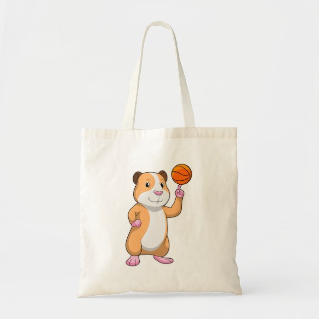 Guinea pig as Basketball player with Basketball.pn Tote Bag (Front)
