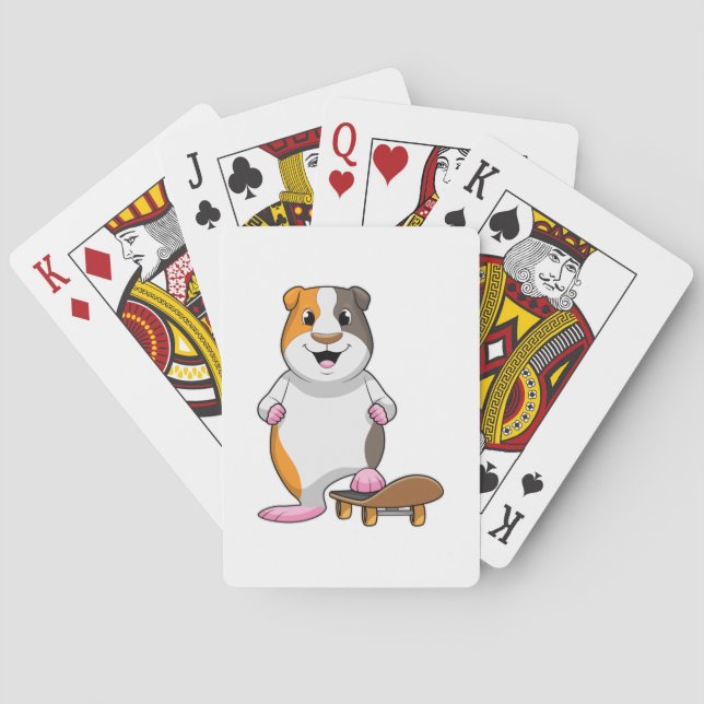 Guinea pig as Skater with Skateboard Playing Cards (Back)