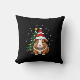 Guinea Pig at Christmas Throw Pillow