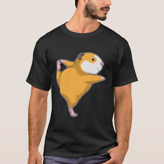 Guinea pig at Yoga Stretching exercise T-Shirt (Front)