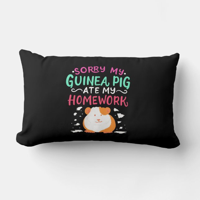 Guinea Pig Back To School Lumbar Pillow (Front)