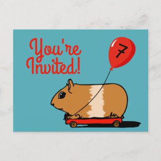 Guinea Pig Birthday Party Invitation Postcard