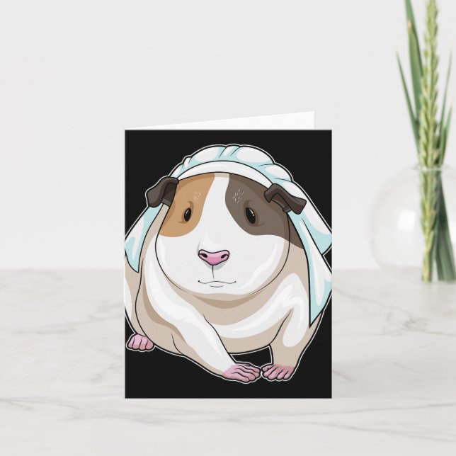 Guinea Pig Bride Veil Wedding  Card (Front)