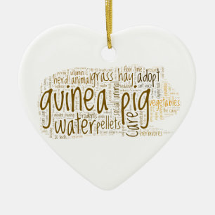 Guinea Pig Care Reminder Word Cloud Ceramic Ornament