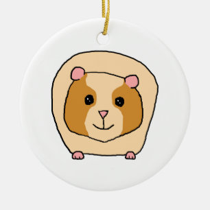 Guinea Pig Cartoon. Ceramic Ornament