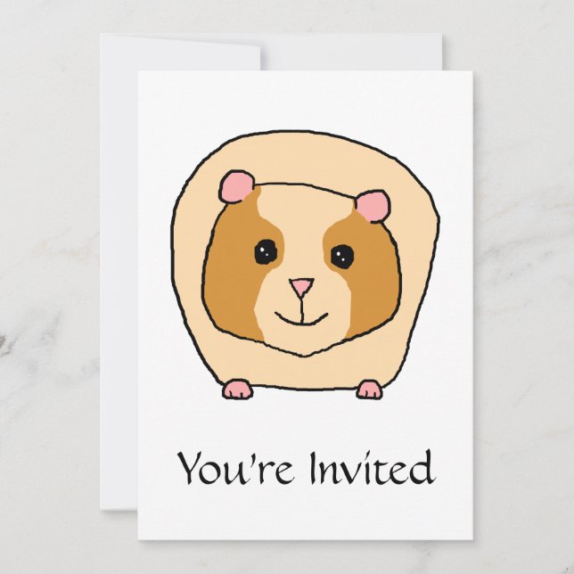 Guinea Pig Cartoon. Invitation (Front)