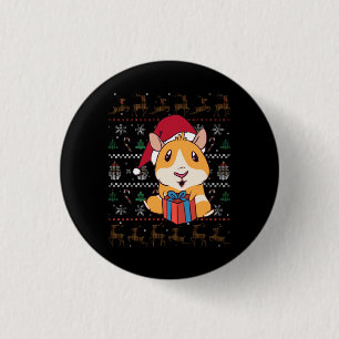 Guinea Pig Christmas 1 Inch Round Button