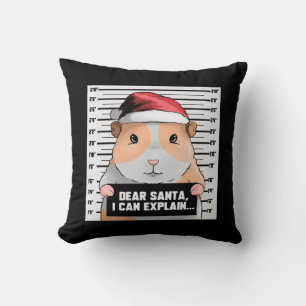 Guinea Pig Christmas Cavy Dear Santa I Can Explain Throw Pillow
