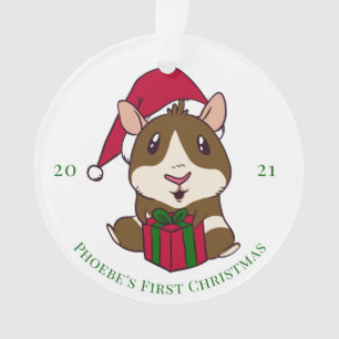 Guinea Pig Christmas Holiday Personalized Ornament