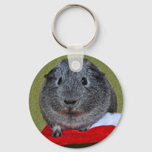 Guinea Pig Christmas Keychain