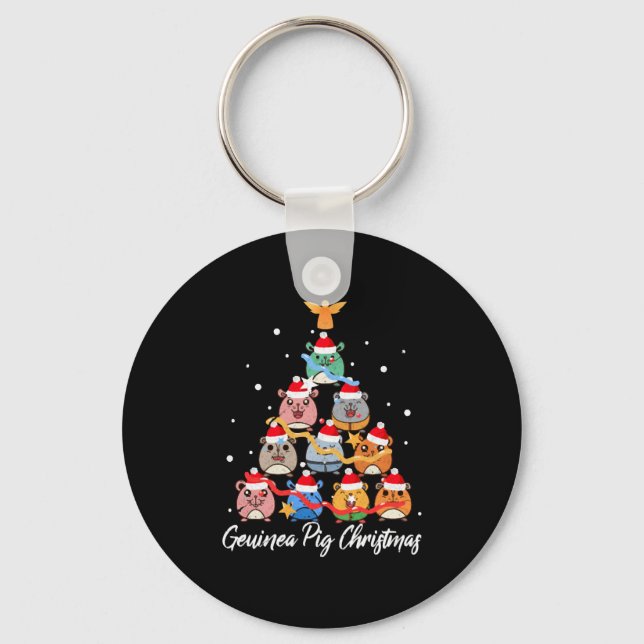 Guinea Pig Christmas Keychain (Front)