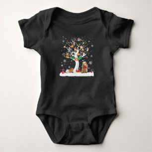 Guinea Pig Christmas On Winter Tree Goat Lover Paj Baby Bodysuit