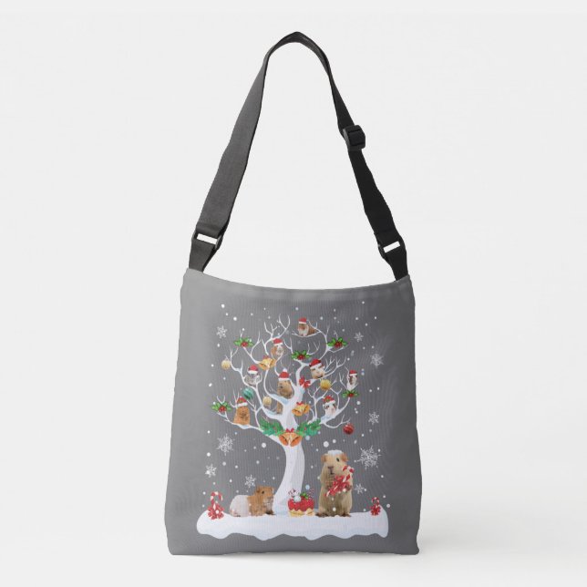 Guinea Pig Christmas On Winter Tree Goat Lover Paj Crossbody Bag (Front)