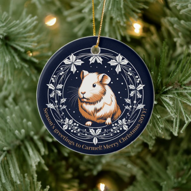 Guinea Pig Christmas Ornament Name Personalized  (Tree)