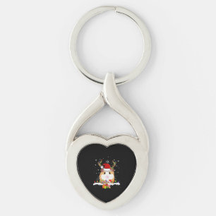 Guinea Pig Christmas Reindeer Christmas Lights Keychain