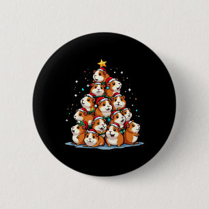 Guinea Pig Christmas Tree Funny Cavy Holiday 2 Inch Round Button