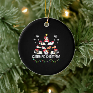 Guinea Pig Christmas Tree Funny Guinea Pig Lover Ceramic Ornament