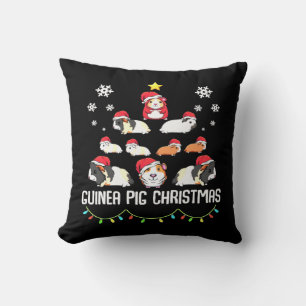 Guinea Pig Christmas Tree Funny Guinea Pig Lover Throw Pillow