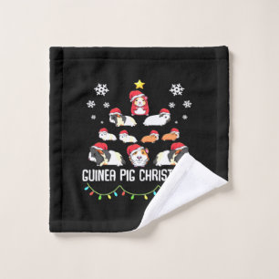 Guinea Pig Christmas Tree   Funny Guinea Pig Lover Wash Cloth