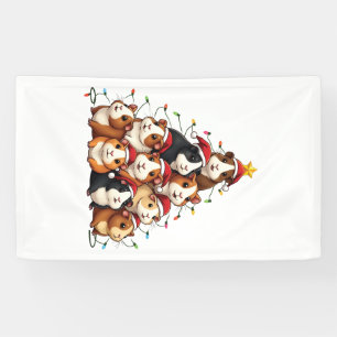 Guinea Pig Christmas Tree Merry Christmas Xmas Banner