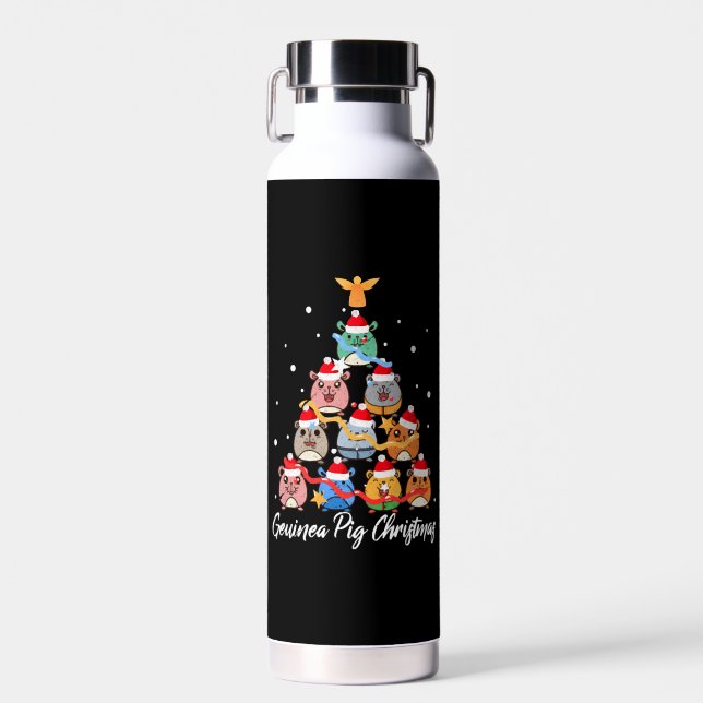 Guinea Pig Christmas Water Bottle (Front)