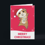 Guinea Pig Christmas Winter Animals Card<br><div class="desc">The skunk for Christmas with fairy lights. Funny animals with gifts and snow to the holidays. Also funny for Christmas in July. Stinkiers are sweet animals and perfect for Christmas.</div>