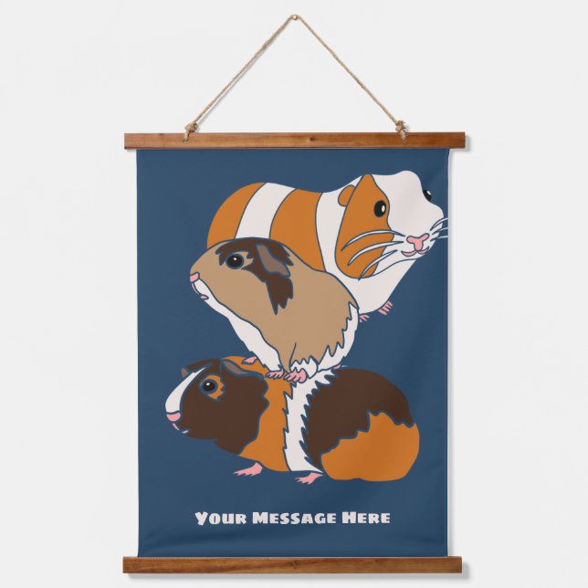 Guinea Pig Collage Personalized Hanging Tapestry (Front)