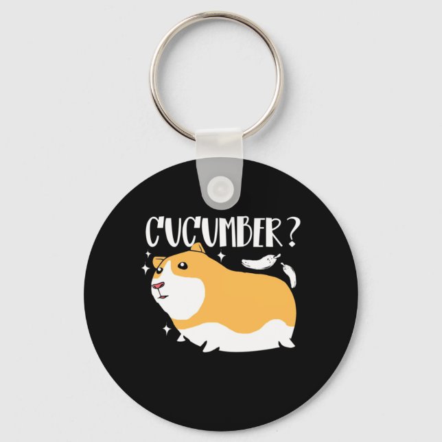 Guinea Pig Cucumber Keychain (Front)