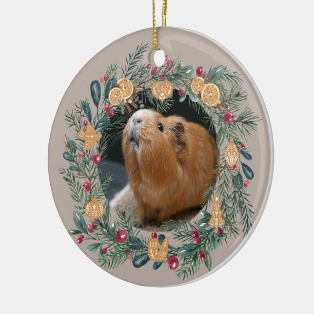 Guinea Pig Customizable  Ceramic Ornament (Left)