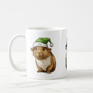 Guinea Pig Cute in Christmas Vibes Xmas Santa Coffee Mug