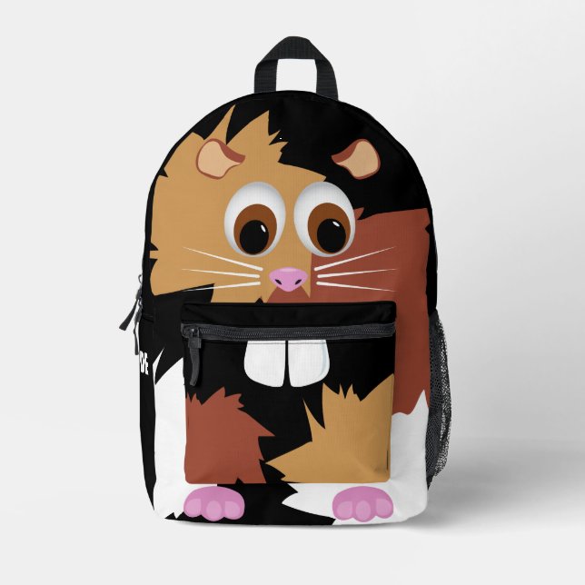 Guinea Pig Cute Personalised Printed Backpack (Front)