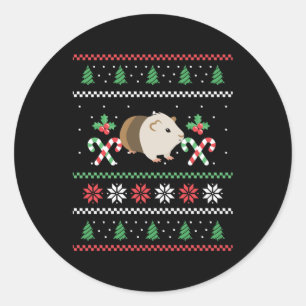 Guinea pig Dad ugly Christmas Classic Round Sticker