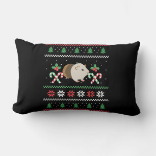 Guinea pig Dad ugly Christmas Lumbar Pillow