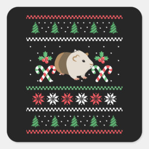 Guinea pig Dad ugly Christmas Square Sticker