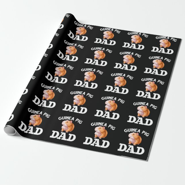 Guinea Pig Dad Wrapping Paper (Unrolled)