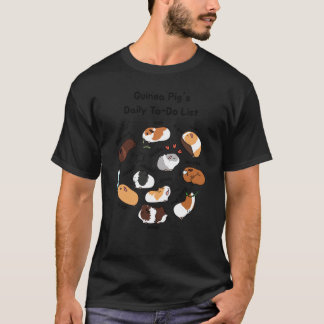 Guinea Pig DailyoDo List Brown Background T-Shirt