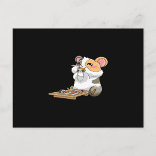 Guinea Pig Eating Sushika   Guinea Pig Kawaii Postcard