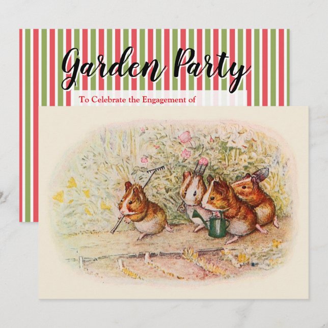 Guinea Pig Engagement Party Invitation (Front/Back)