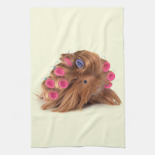 Guinea Pig   Funny Curly Guinea Pig Lover Gifts Kitchen Towel