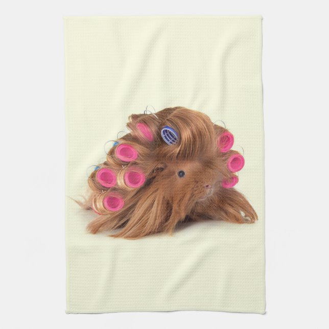 Guinea Pig | Funny Curly Guinea Pig Lover Gifts Kitchen Towel (Vertical)
