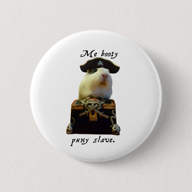 Guinea Pig Funny Pirate 2 Inch Round Button (Front)