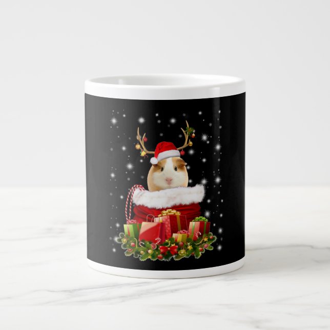 Guinea Pig Gift | Merry Christmas Guinea Pig Large Coffee Mug (Front)