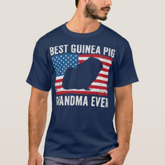 Guinea Pig Grandma American Flag Funny Guinea Pig T-Shirt