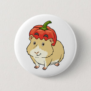 Guinea Pig Halloween Pumpkin Dress Up 2 Inch Round Button