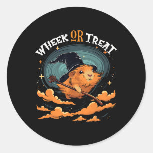 Guinea Pig Halloween Wheek Or Treat Funny Cavy Wit Classic Round Sticker