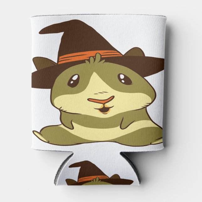Guinea Pig Halloween Witch Can Cooler (Front)