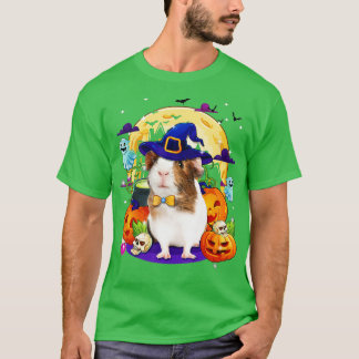 Guinea Pig Halloween With Moon Pumpkin Boo Kids Gi T-Shirt