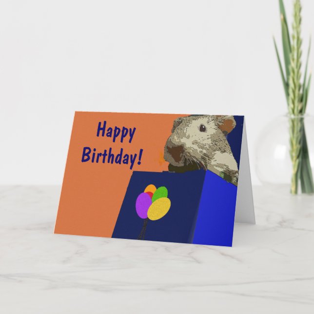 Guinea Pig Happy Birthday Card (Front)